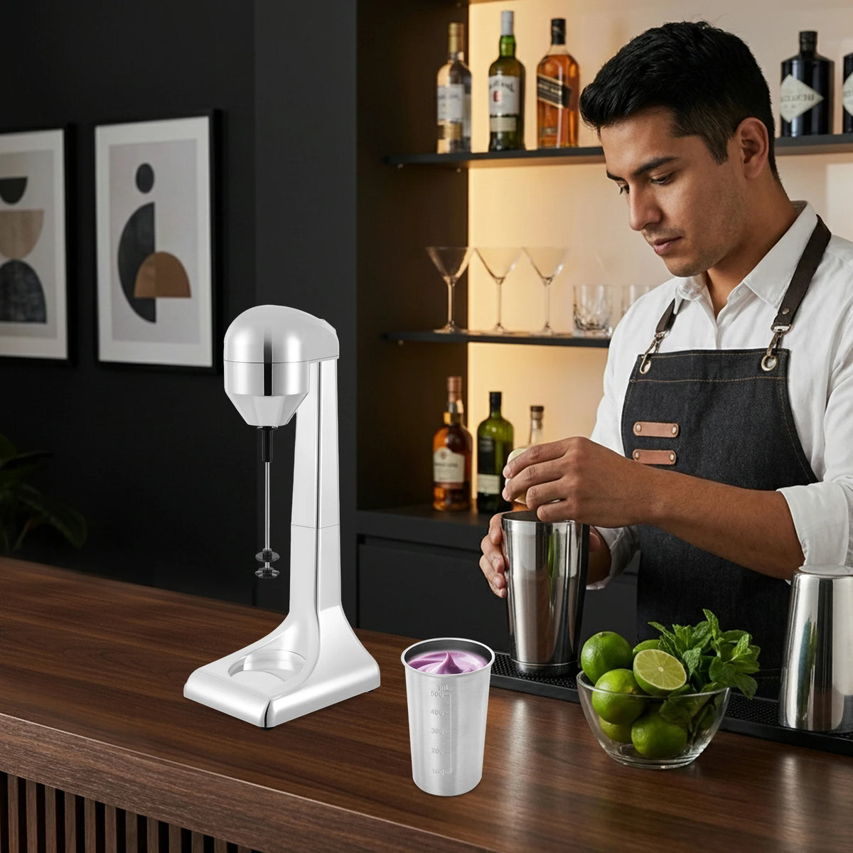 Electric 2-Speed Milkshake Maker and Drink Mixer 100W