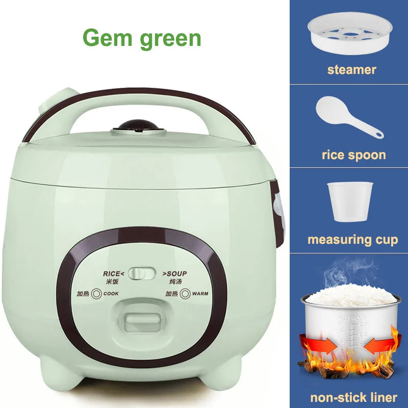 1.9-Quart Multifunctional Electric Rice Cooker with Steamer Basket
