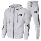 Men's Printed Hooded Two Piece Sweatshirt Set