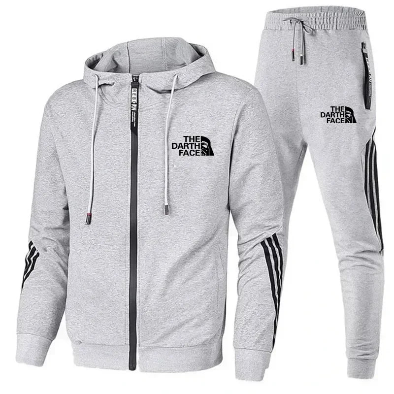 Men's Printed Hooded Two Piece Sweatshirt Set