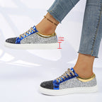 Women's Bling Lace-Up Platform Sneakers