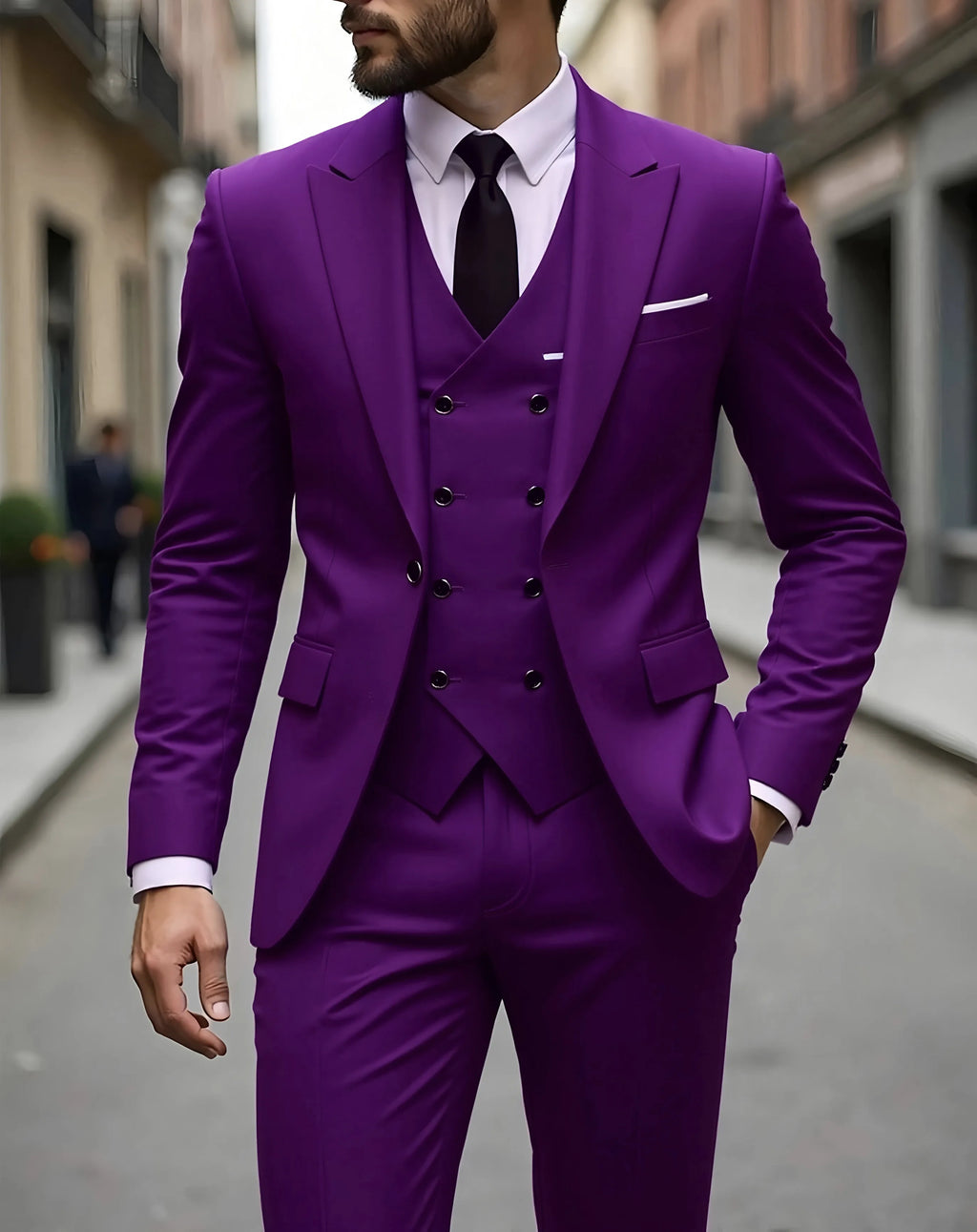 Men's Classic Slim Fit 3-Piece Suit Set