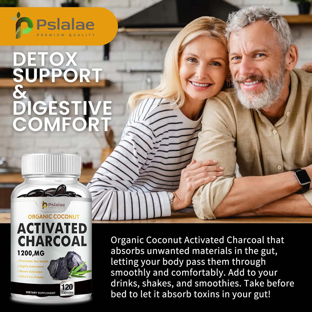 Activated Charcoal Capsules Digestive Bloating Relief