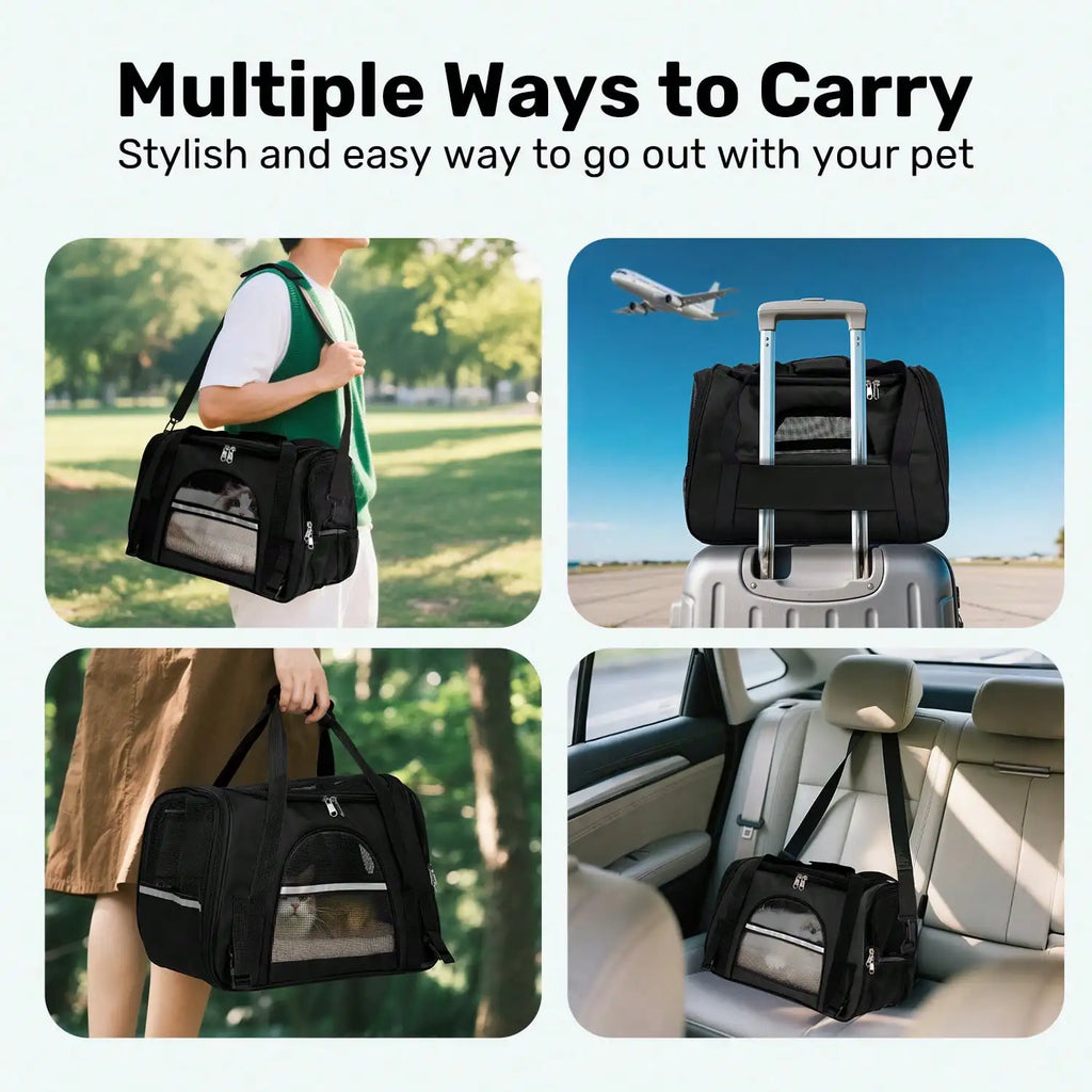 Foldable Airline Approved Pet Carrier Bag for Cats Dogs