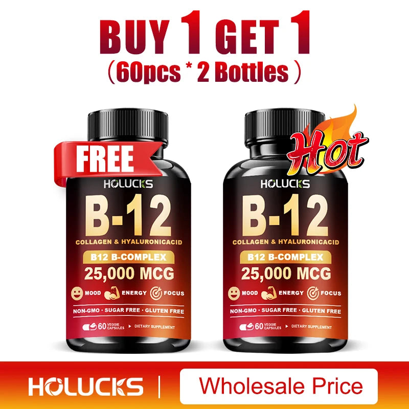 Vitamin B12 Complex Supplement for Brain Heart Energy Support