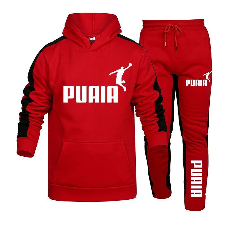 Men's Casual Hooded Sweatshirt and Jogging Pants Tracksuit Set