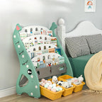 Kids Cartoon Duckling 5-Layer Bookshelf Toy Storage Rack