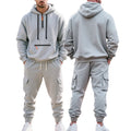 Men's Heavyweight Fleece-Lined Half-Zip Two Piece Tracksuit Set
