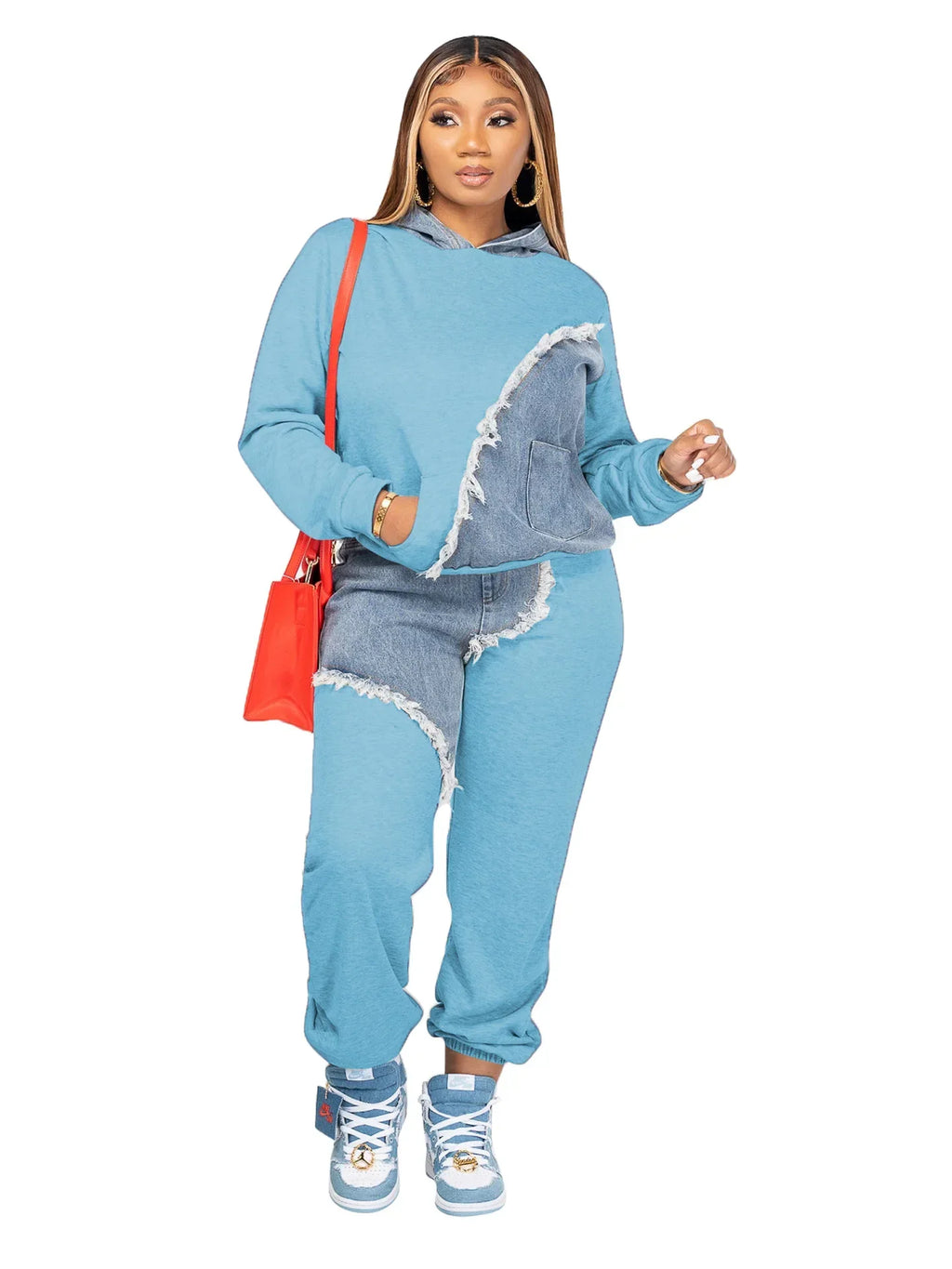 Women's African Patchwork Top and Pants Two-Piece Set