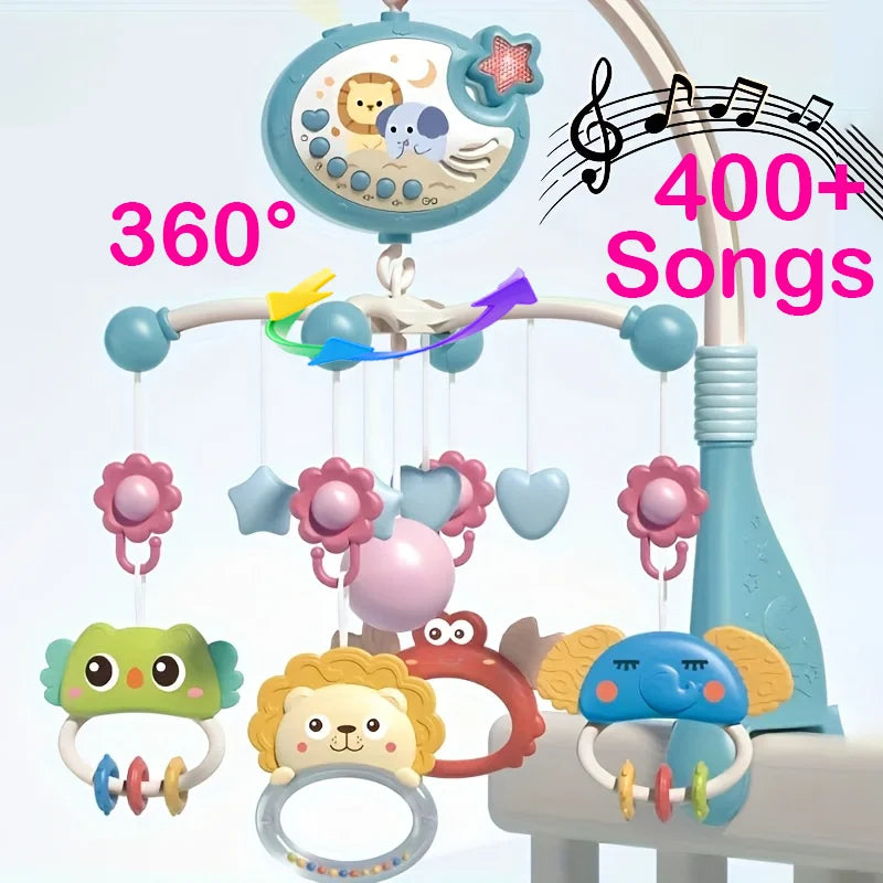 360° Musical Crib Mobile with Night Light Projection