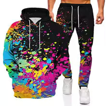 Ink Graffiti 3D Printed Hoodie and Sweatpants Set