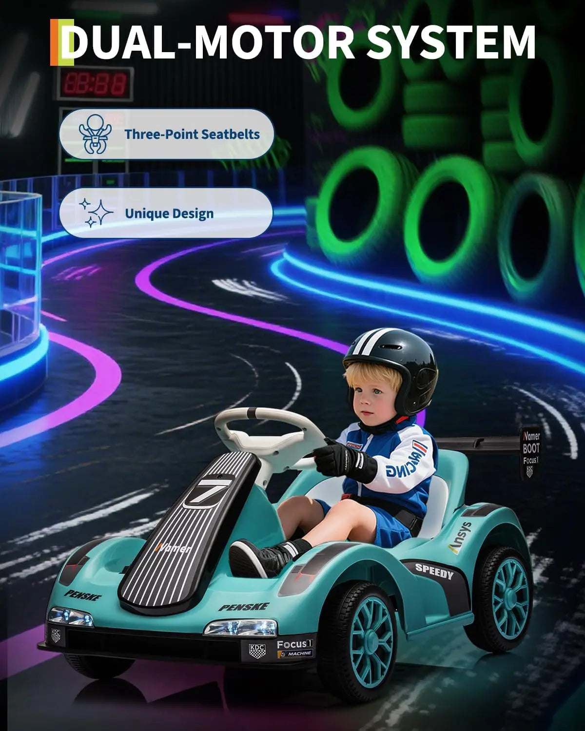 Kids 6V Electric Drift Go Kart Ride-On Toy with Remote Control