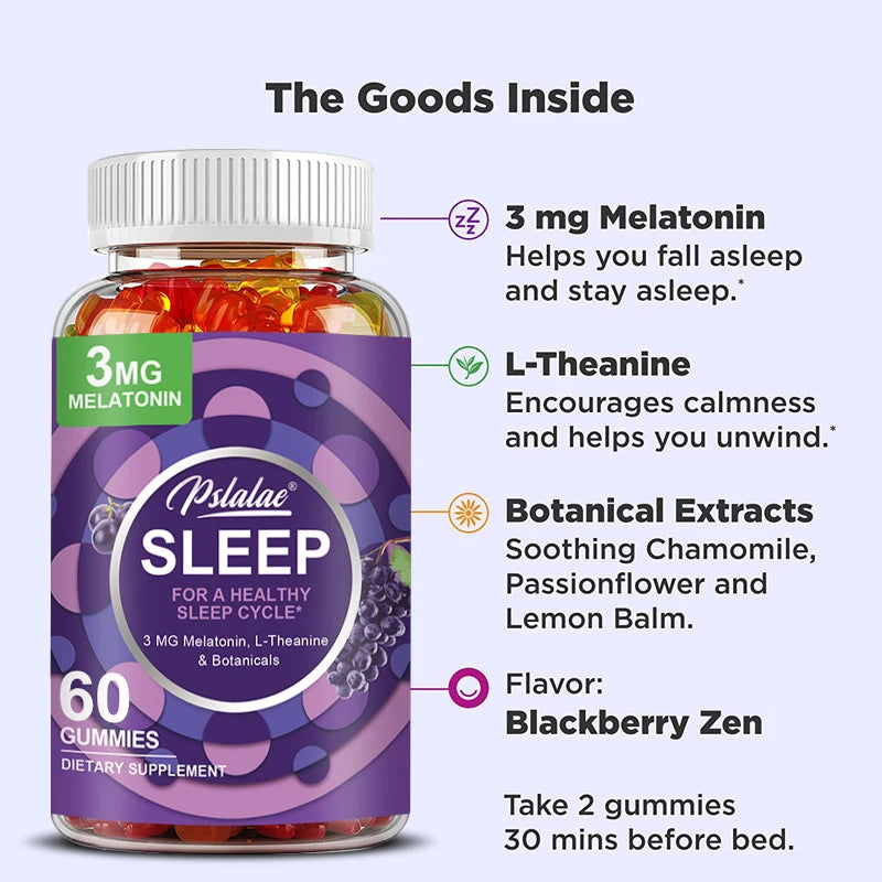 Melatonin and L-Theanine Sleep Support Dietary Supplement Gummies