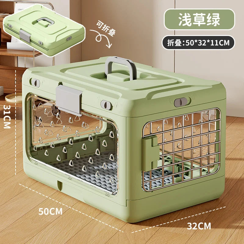 Portable Folding Transparent Travel Pet Carrier Suitcase for Cats Dogs