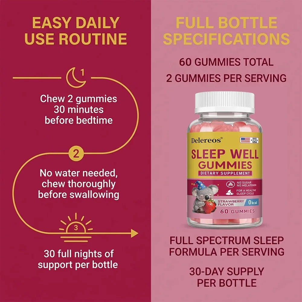 L-Theanine and Herbal Blend Sleep Support Dietary Supplement Gummies