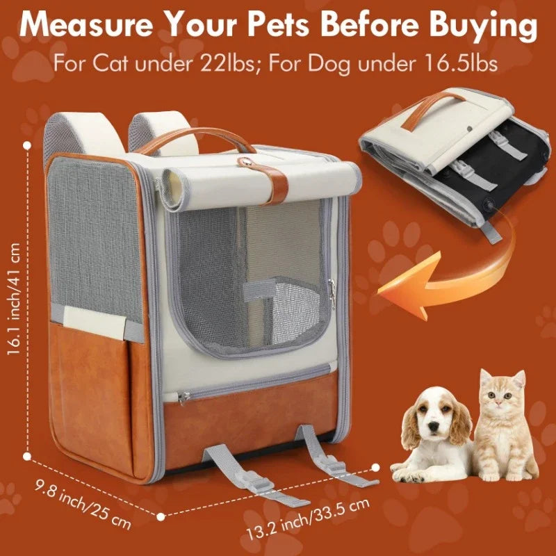 Large Capacity Breathable Pet Carrier Backpack for Cats Dogs