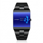 Men's Rectangle Quartz Stainless Steel Watch with Box