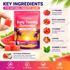 Natural Tanning Gummies L-Tyrosine Vitamin C Vegan 60 Pieces