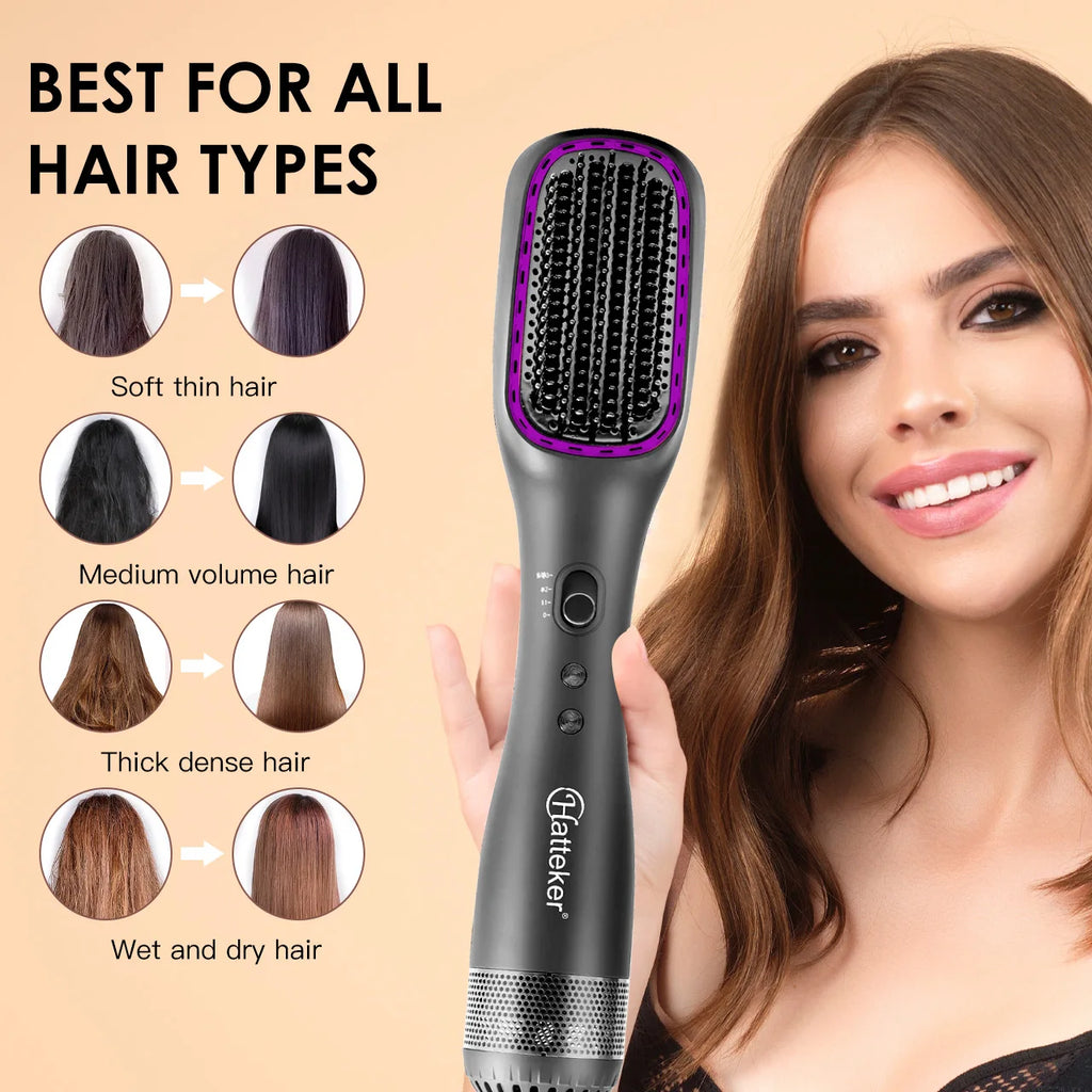 Electric Hot Air Comb and Anion Hair Straightening Brush