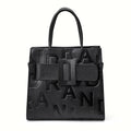 Women's Letter Print Cowhide Leather Large Capacity Handbag