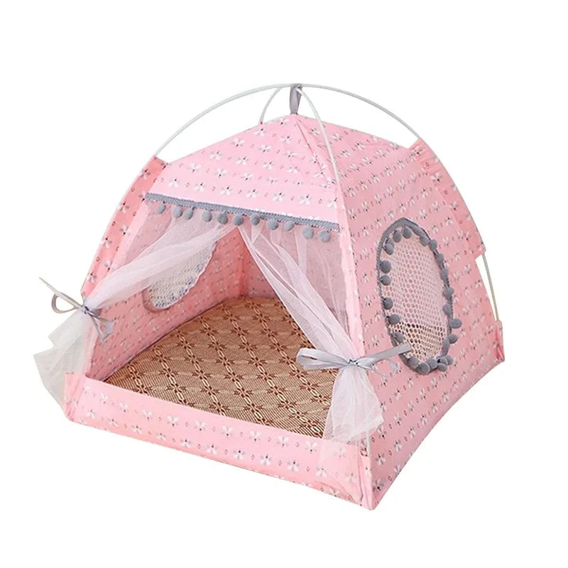 Cute Foldable Tent Bed House for Cats Dogs
