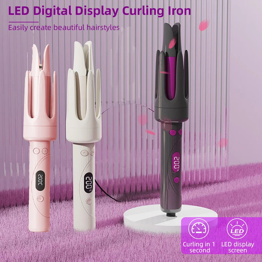 32mm Automatic Rotating Curling Iron with Digital Display