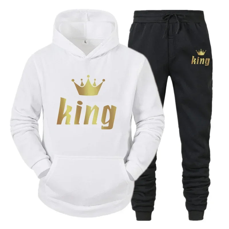 King & Queen Couple Hoodie and Jogger Pants Set