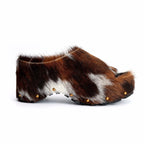 Women's Vintage Studded Arch Support Fur Platform Clogs 502