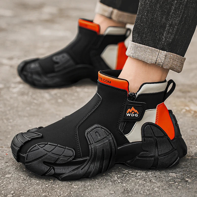 Men's Breathable Mesh Platform Casual Running Sneakers