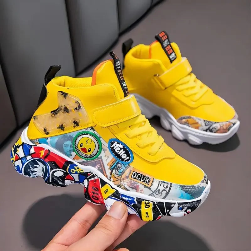Kids' Cartoon Graffiti Sneakers