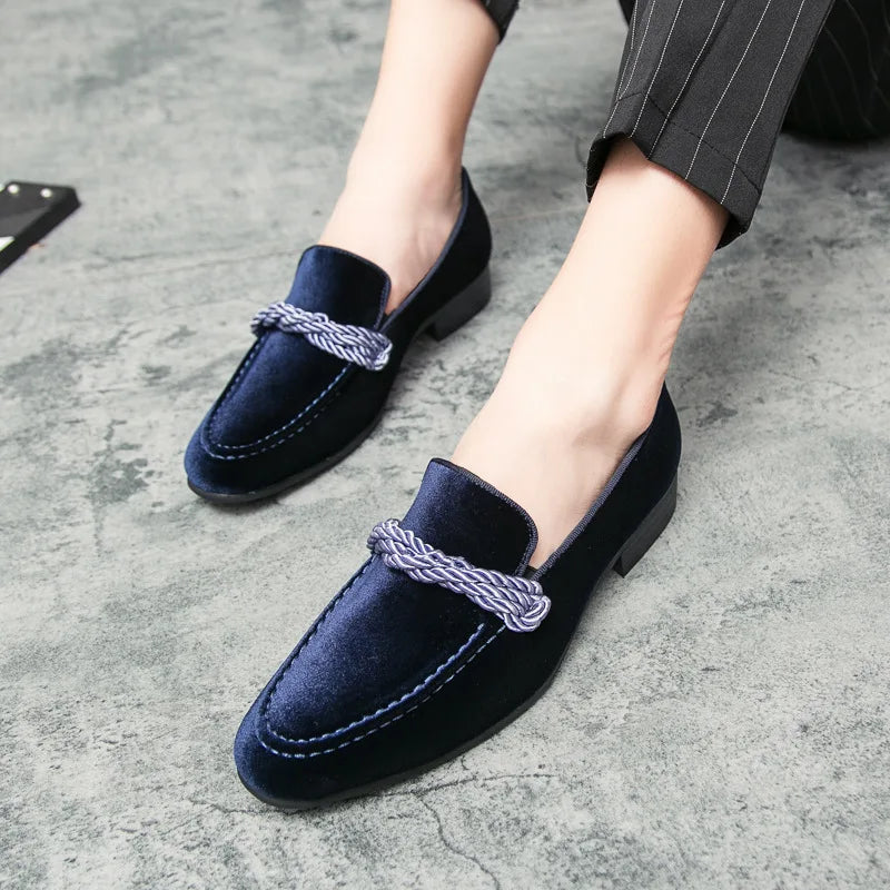 Men's Suede Deerskin Slip-On Loafers