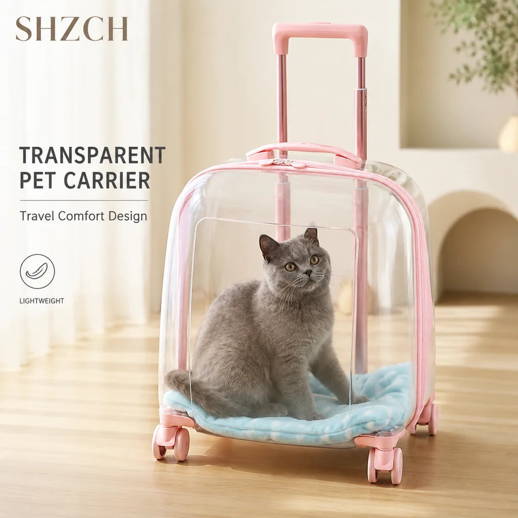 Breathable Space Capsule Rolling Pet Carrier Backpack for Cats Dogs