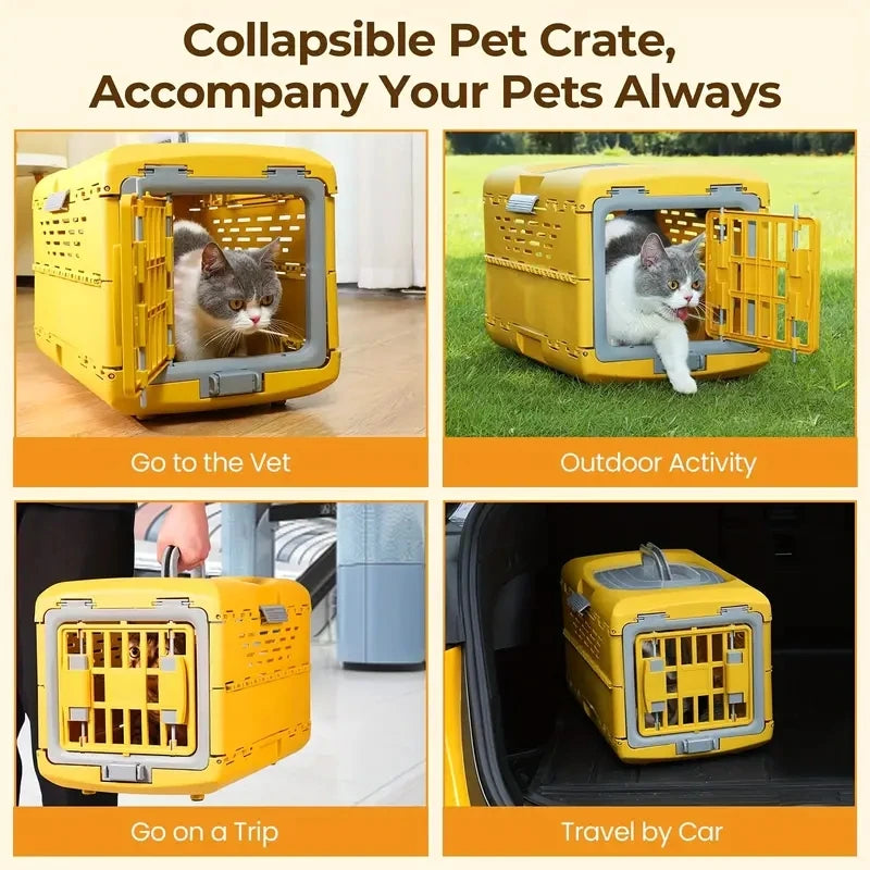 Foldable Pet Travel Carrier Dog Cage for Cats Dogs
