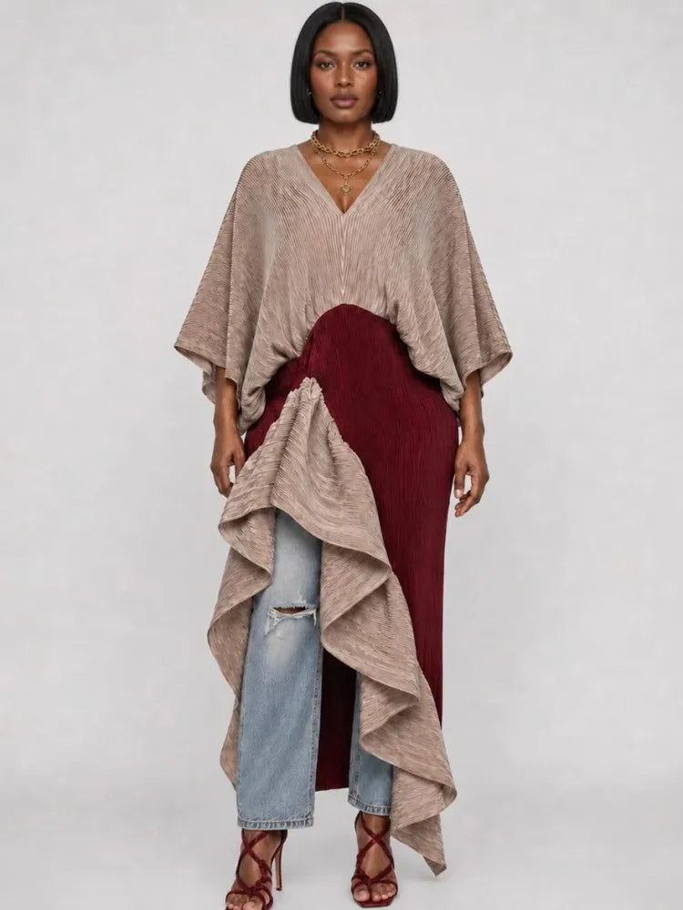 Women's African Asymmetric Dashiki Maxi Dress