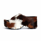 Women's Vintage Studded Arch Support Fur Platform Clogs 502
