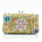 Women's Luxury Floral Rhinestone Evening Clutch Bag