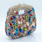 Women's Luxury Rhinestone Top Handle Evening Clutch Bag