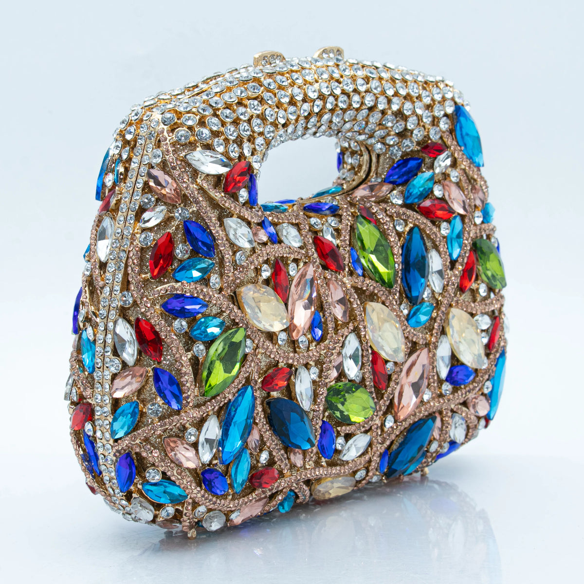 Women's Luxury Rhinestone Top Handle Evening Clutch Bag