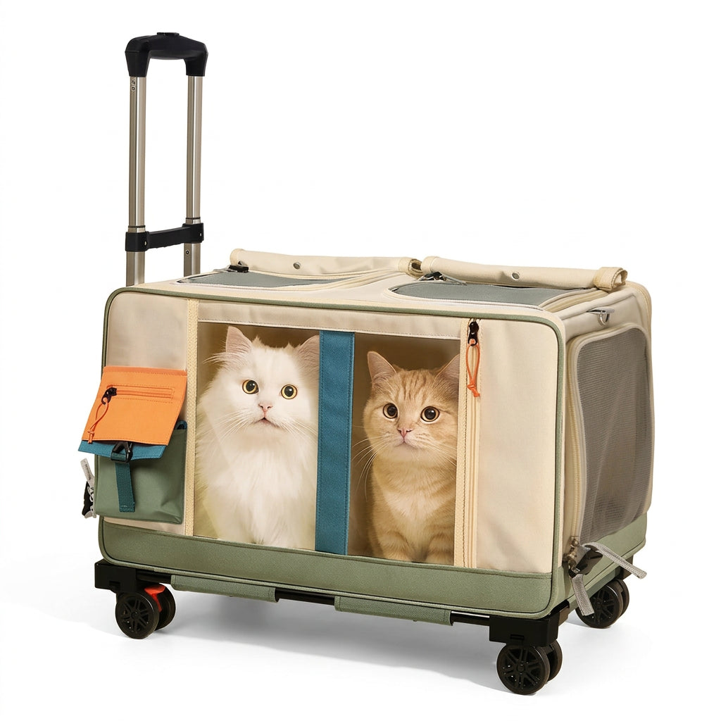 Portable Travel Pet Trolley Carrier Backpack for Cats Dogs