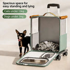 Rolling Pet Carrier with Wheels for Cats Dogs