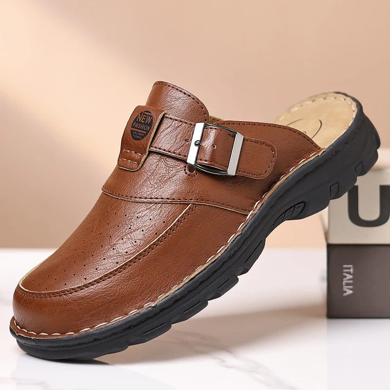 Men's Perforated Adjustable Strap Slip-On Clog Sandals PJ-0691