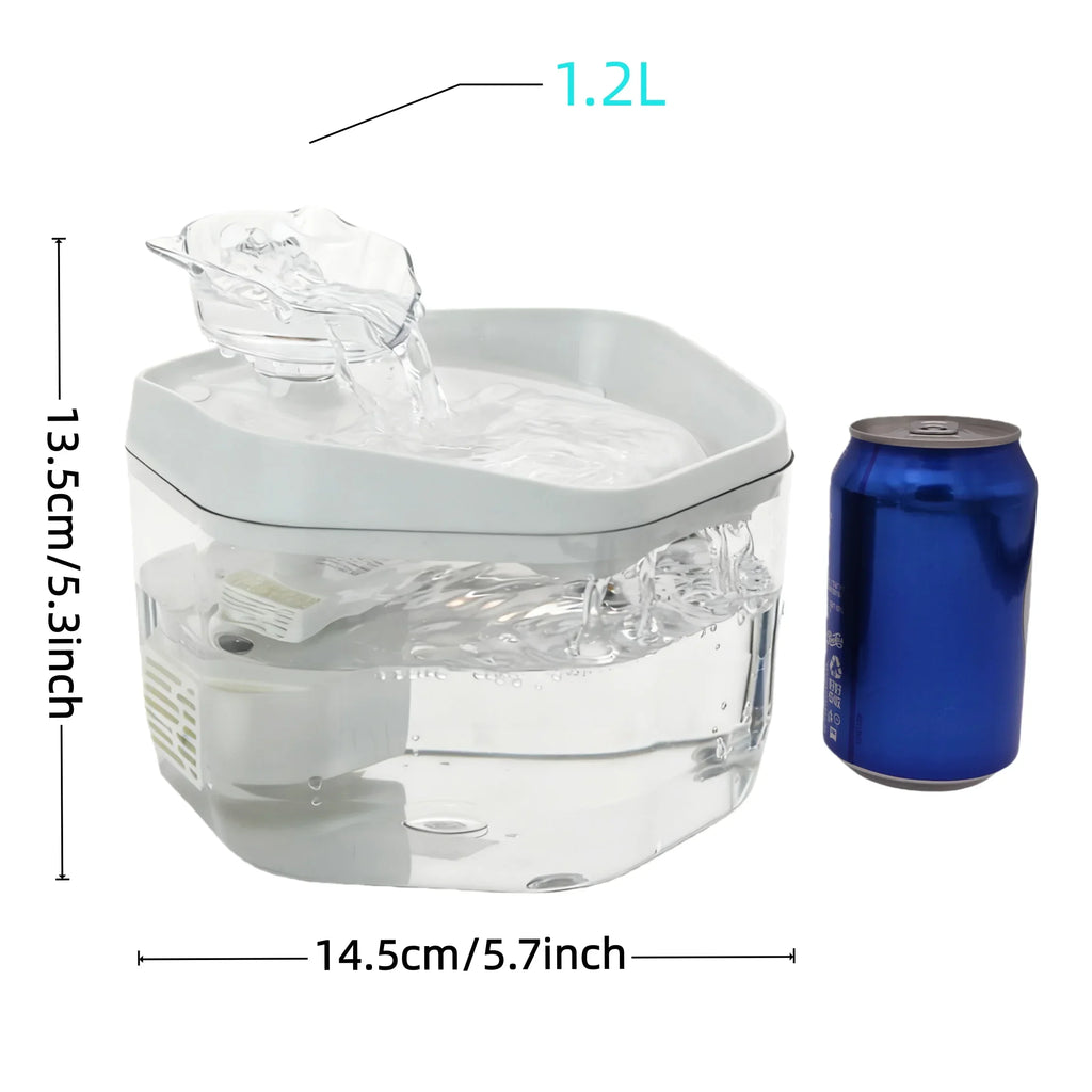 USB Powered Cat Water Fountain 1.2L Pet Dispenser