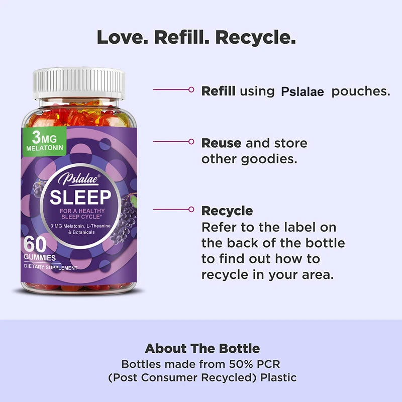 Melatonin and L-Theanine Sleep Support Dietary Supplement Gummies