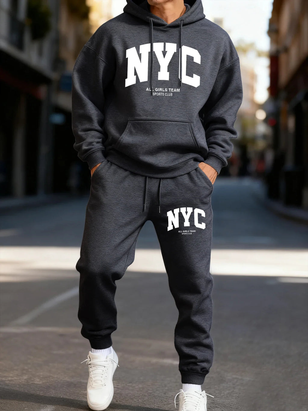 Men's Hooded Tracksuit Hoodie and Jogger Pants Two-Piece Set
