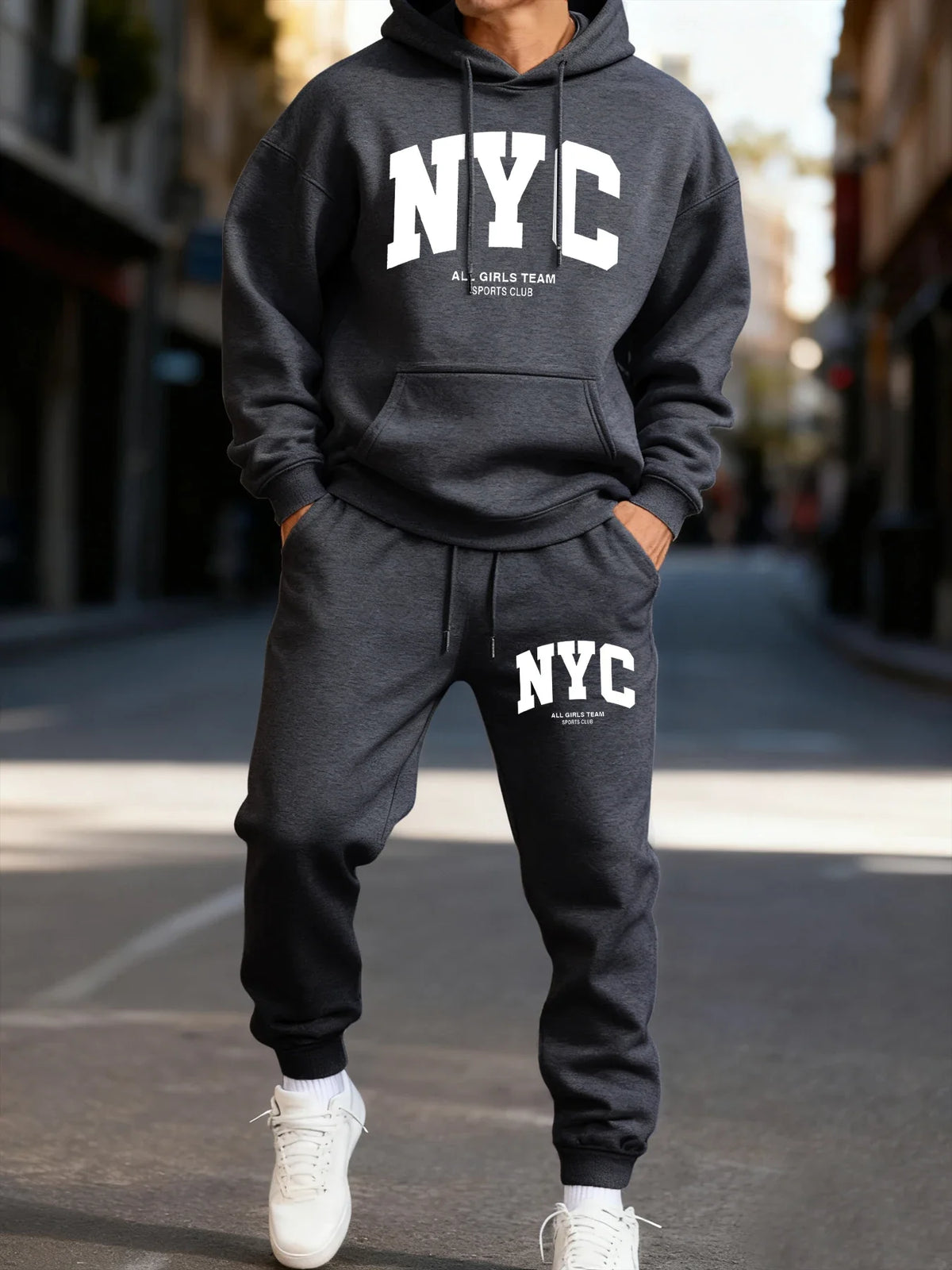 Men's Hooded Tracksuit Hoodie and Jogger Pants Two-Piece Set