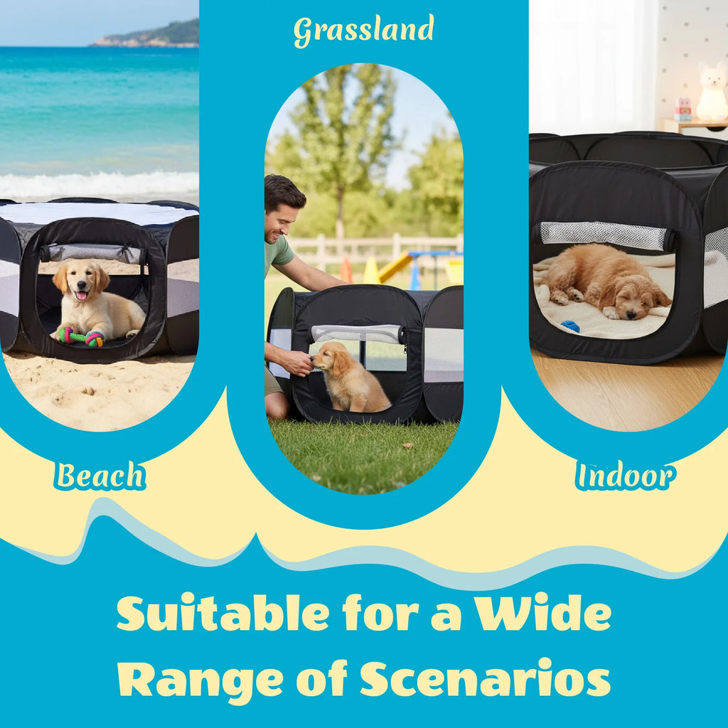 Foldable Portable Small Animal Playpen Enclosure for Cats Dogs