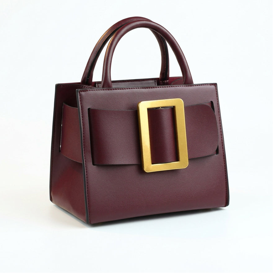 Women's Solid Color Square Buckle Crossbody Shoulder Bag