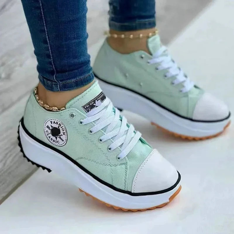Women's Classic Canvas Platform Lace-Up Sneakers