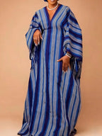 Women's African Ruffle Sleeveless Kaftan Cape Wide Leg Jumpsuit AM050759