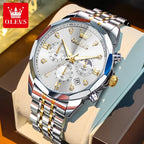 Men's Multifunctional Chronograph Quartz Watch with Moon Phase